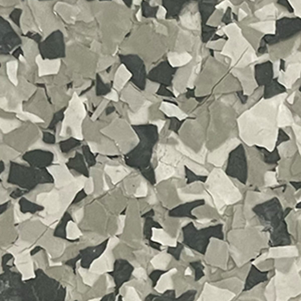 epoxy flake floor - gravel color